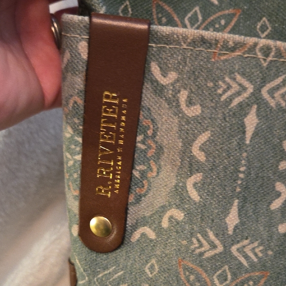 Stylish Green Patterned R. Riveter Tote Bag - Picture 8 of 10